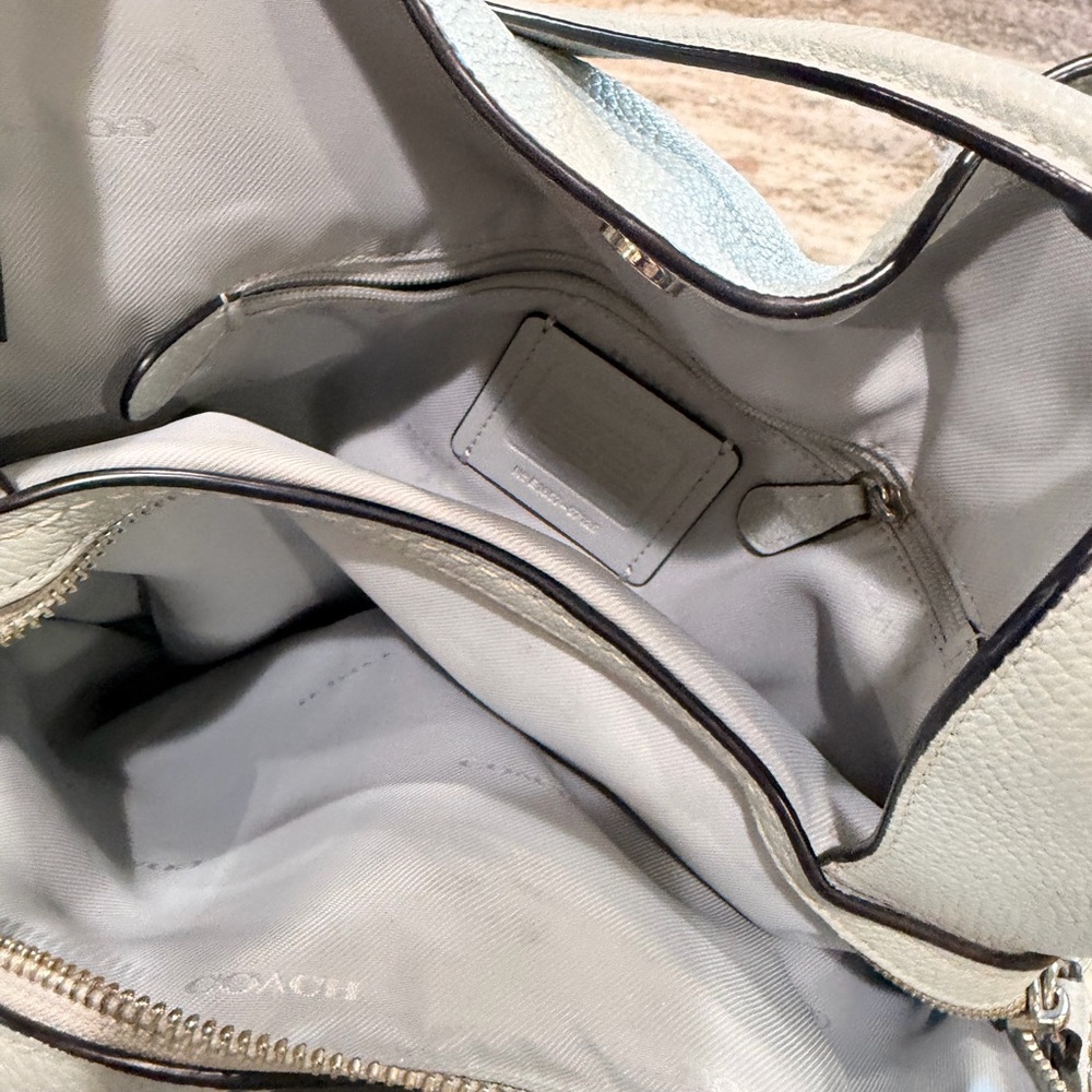 Coach light blue Pebbled Leather Shoulder Bag - Picture 8 of 11